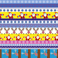 Image showing Christmas seamless pattern with Santa and reindeer
