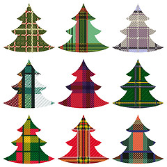 Image showing Set of Christmas Trees using the Celtic ornament