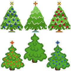 Image showing Christmas Trees with stylish mosaic structure