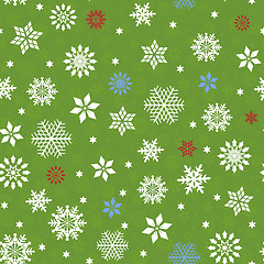 Image showing Seamless pattern with many snowflakes