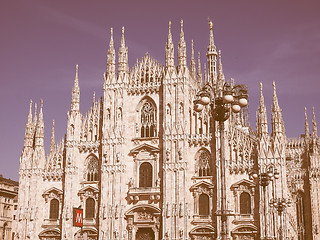 Image showing Retro looking Milan Cathedral