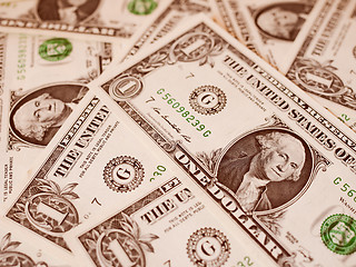 Image showing Retro look Dollar notes 1 Dollar