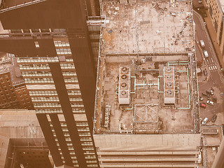 Image showing Retro looking Aerial view of London