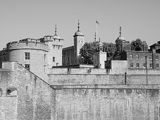 Image showing Black and white Tower of London