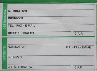 Image showing Italian mail form