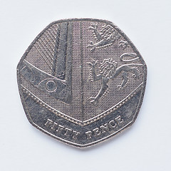 Image showing UK 50 pence coin