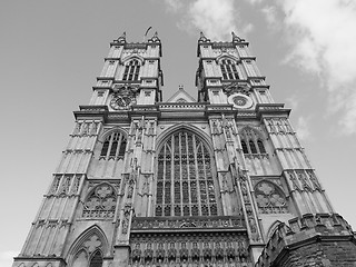 Image showing Black and white Westminster Abbey in London