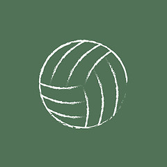 Image showing Volleyball ball icon drawn in chalk.