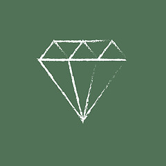 Image showing Diamond icon drawn in chalk.