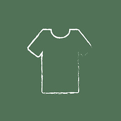 Image showing T-shirt icon drawn in chalk.
