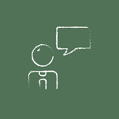 Image showing Customer service icon drawn in chalk.