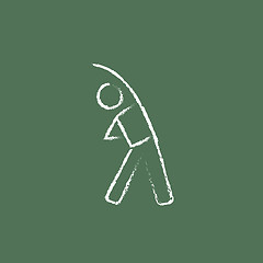 Image showing Man making exercises icon drawn in chalk.