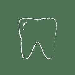 Image showing Tooth icon drawn in chalk.