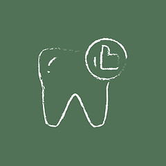 Image showing Healthy tooth icon drawn in chalk.