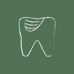 Image showing Tooth decay icon drawn in chalk.