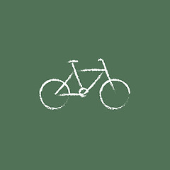 Image showing Bicycle icon drawn in chalk.