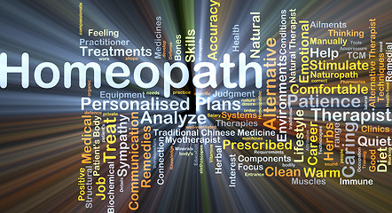 Image showing Homeopath background concept glowing