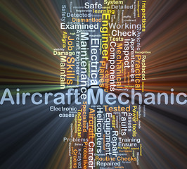 Image showing Aircraft mechanic background concept glowing