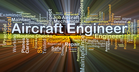 Image showing Aircraft engineer background concept glowing