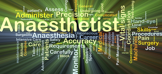 Image showing Anaesthetist background concept glowing