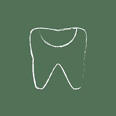 Image showing Tooth decay icon drawn in chalk.