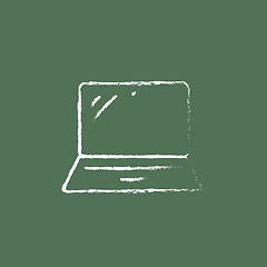Image showing Laptop icon drawn in chalk.