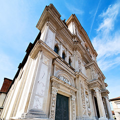 Image showing column old architecture in italy europe milan religion       and