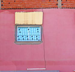 Image showing  window in morocco africa and old construction wal brick histori