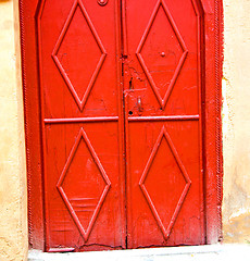 Image showing historical marble  in  antique building door morocco      style 