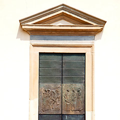 Image showing old   door    in italy old ancian wood and traditional  texture 