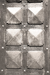 Image showing  traditional   door    in italy   ancian wood and traditional  t