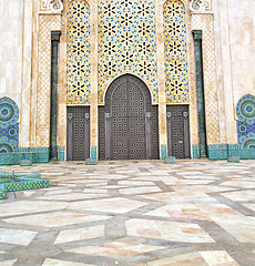 Image showing historical marble  in  antique building door morocco      style 