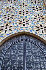 Image showing historical marble  in  antique building door morocco      style 