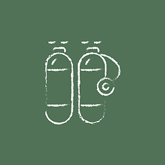 Image showing Oxygen tank icon drawn in chalk.