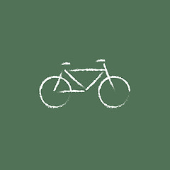 Image showing Bicycle icon drawn in chalk.