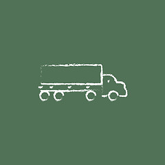 Image showing Delivery truck icon drawn in chalk.