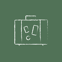 Image showing Suitcase icon drawn in chalk.