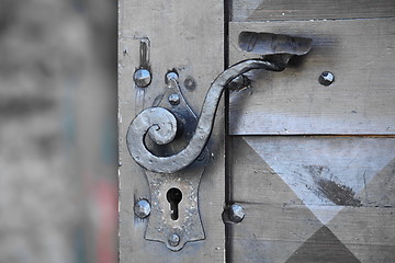 Image showing Ancient door handle on the gates