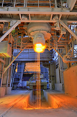 Image showing Pouring of liquid metal 