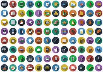Image showing Big set of circle flat design icons