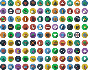 Image showing Big set of circle flat design icons