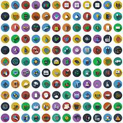 Image showing Big set of circle flat design icons