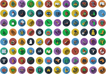 Image showing Big set of circle flat design icons