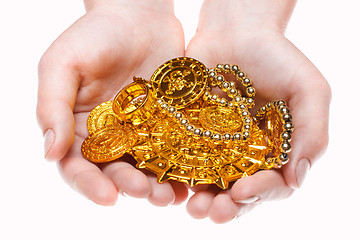 Image showing Hand holding treasures