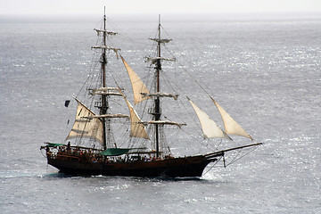 Image showing Pirate Ship Sailing