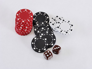 Image showing Poker Chips and Dice