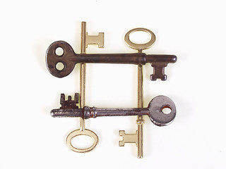 Image showing Old Keys in a square