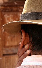 Image showing Farmer in the Andes of Peru