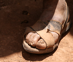 Image showing Feet Of Farmer