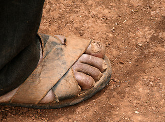 Image showing Feet Of Farmer